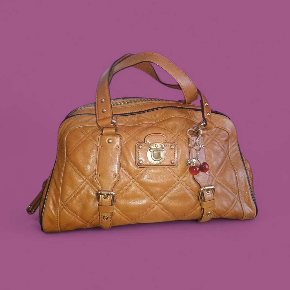 Marc Jacobs 'Emily' Bowler Satchel in Caramel Brown Quilted Leather - Picture 15 of 15